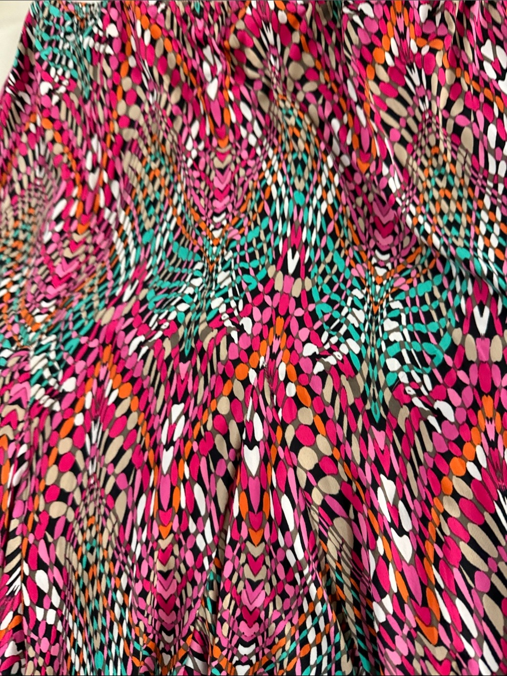 Vibrant Pink Multi-Pattern Circle Skirt - Picture 2 of 4